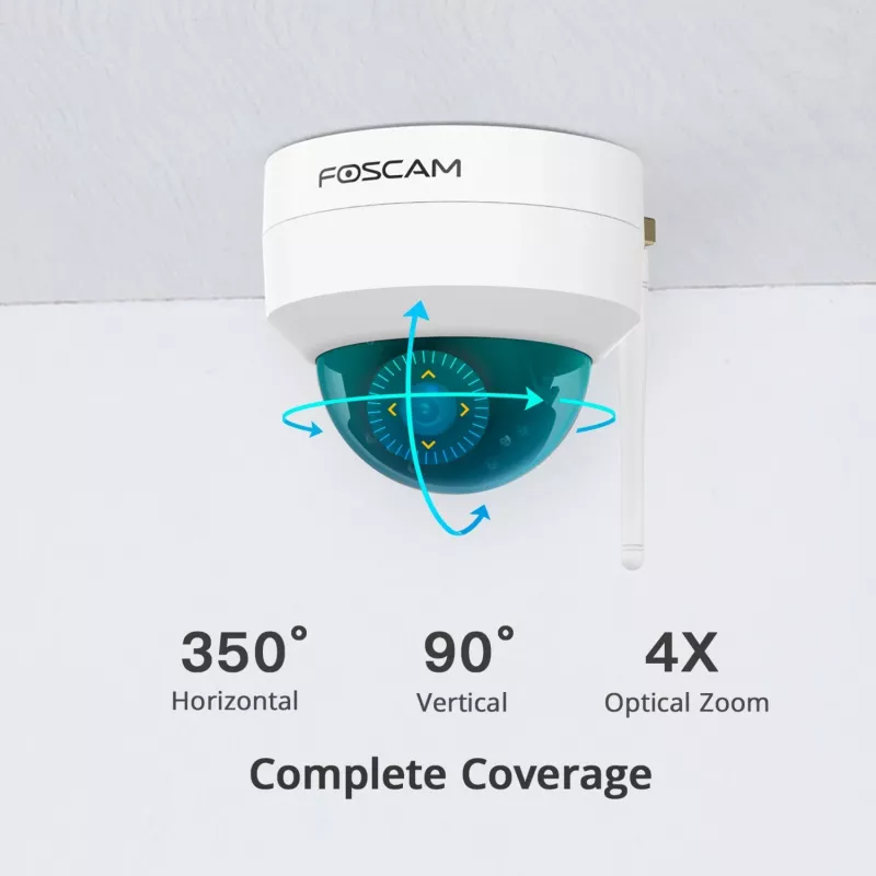 Foscam D4Z cámara de vigilancia IP para exterior, 4 MP, 1536p, Wi-Fi AC, LAN, blanca