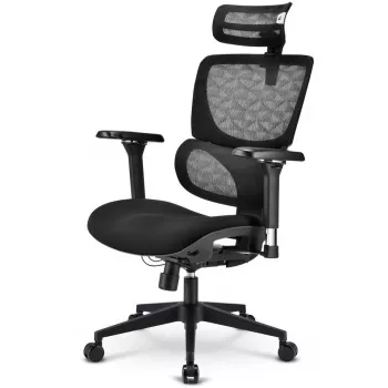 Silla de oficina Sharkoon OfficePal C40 — negra, diseño ergonómico, regulable en altura