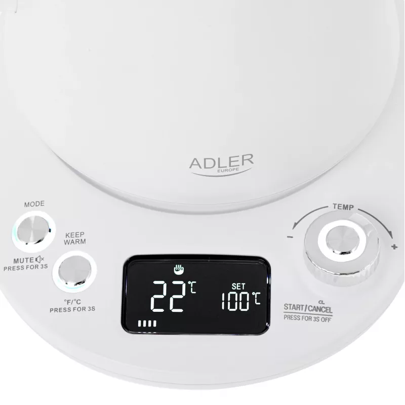 Hervidor metálico Adler AD 1349w 1,0 L pico largo, hervidor de cocina
