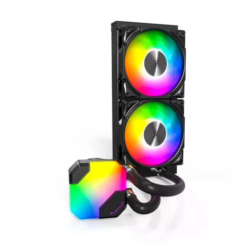 Refrigeración líquida todo en uno para CPU Montech Hyper Flow ARGB 240 mm, negro