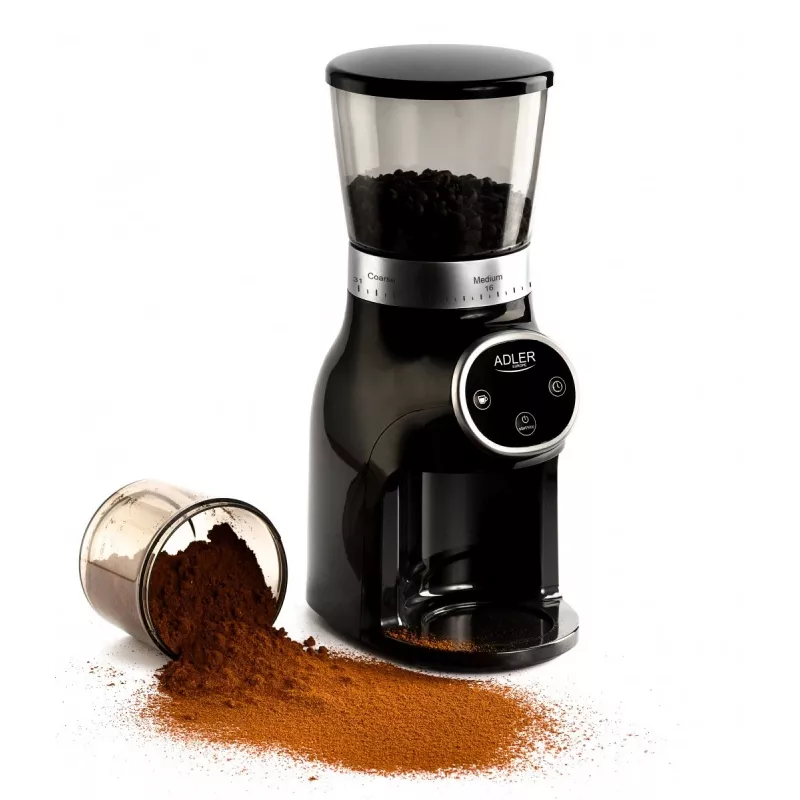 Molino de café profesional, muelas de acero, 31 ajustes de molienda, Café 90g/m, Adler, AD4450, 300, negro