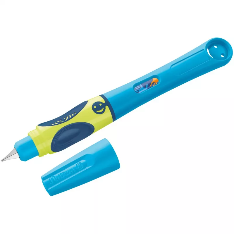 Pelikan griffix® Pluma estilográfica para diestros - Neon Fresh Blue - azul - sistema de cartuchos - azul - plástico - acero inoxidable - diestros (820363)