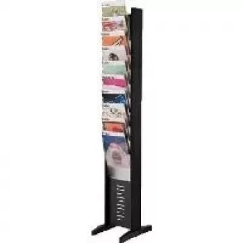 Revistero Paperflow 278N.01, carcasa de metal, negro mate, 300×385×1620 mm
