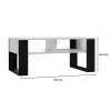 Tablero de mesa de centro Topeshop MODERN 2P BIEL CZ — tablero rectangular blanco, 2 patas