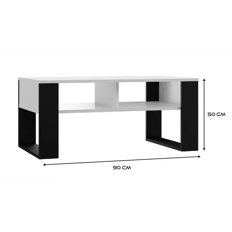 Tablero de mesa de centro Topeshop MODERN 2P BIEL CZ — tablero rectangular blanco, 2 patas