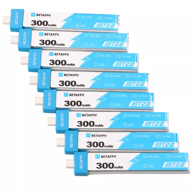 Set de baterías para dron BetaFPV BT2.0 1S 300mAh pack de 8, 3,8V