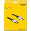 Cable DisplayPort DeLOCK 16K 60 Hz 2 m plata metal