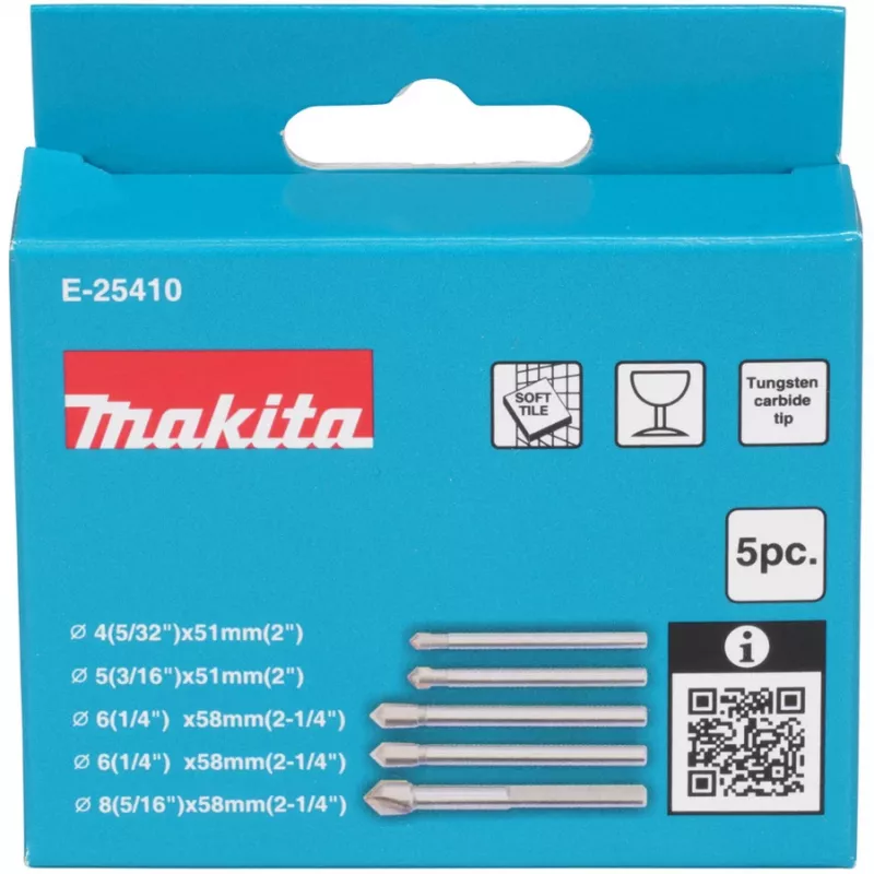 Juego de brocas Makita E-25410 para vidrio y azulejos, 5 unidades