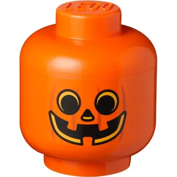 Caja de almacenamiento Room Copenhagen LEGO Storage Head Pumpkin grande naranja/negro