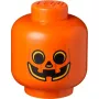 Caja de almacenamiento Room Copenhagen LEGO Storage Head Pumpkin grande naranja/negro