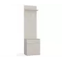 Perchero top e shop DUO, color crema, tablero de partículas, 5 ganchos, 1 cajón, 35×50×57 cm