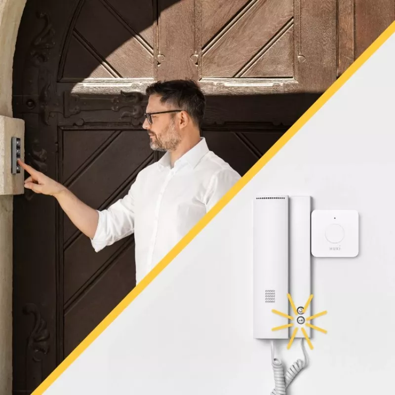 Button NUKI Opener blanco 70×22×70 mm, Bluetooth 5.0, compatible con NUKI