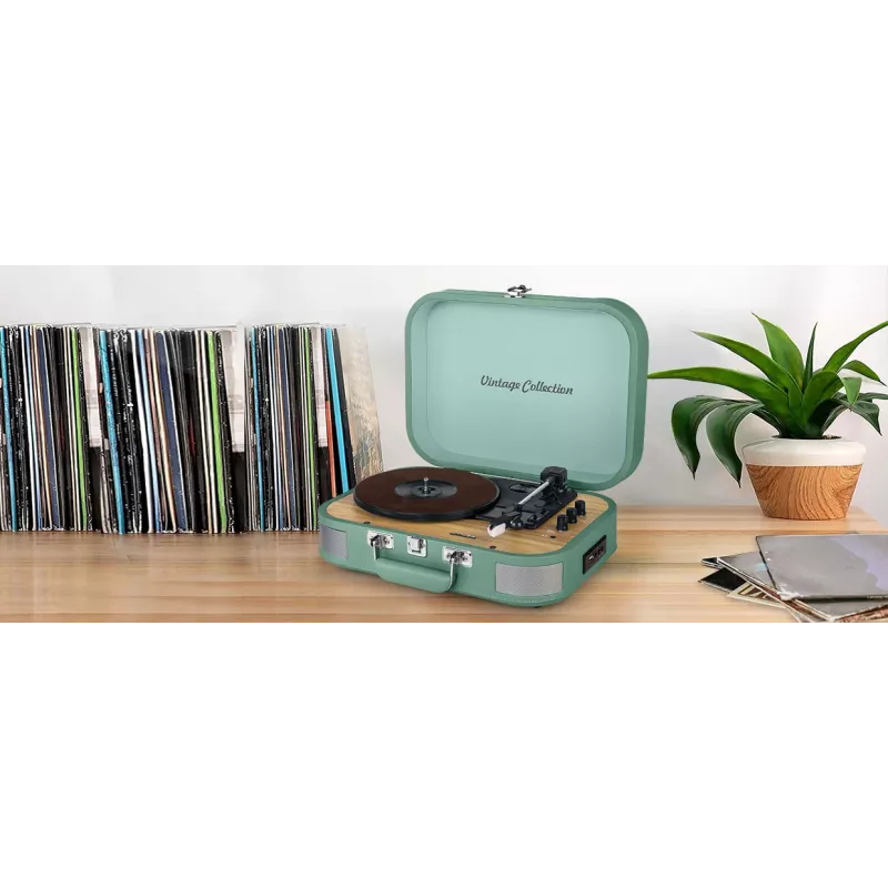 Muse MT-201WG sistema estéreo con tocadiscos, puerto USB, entrada AUX