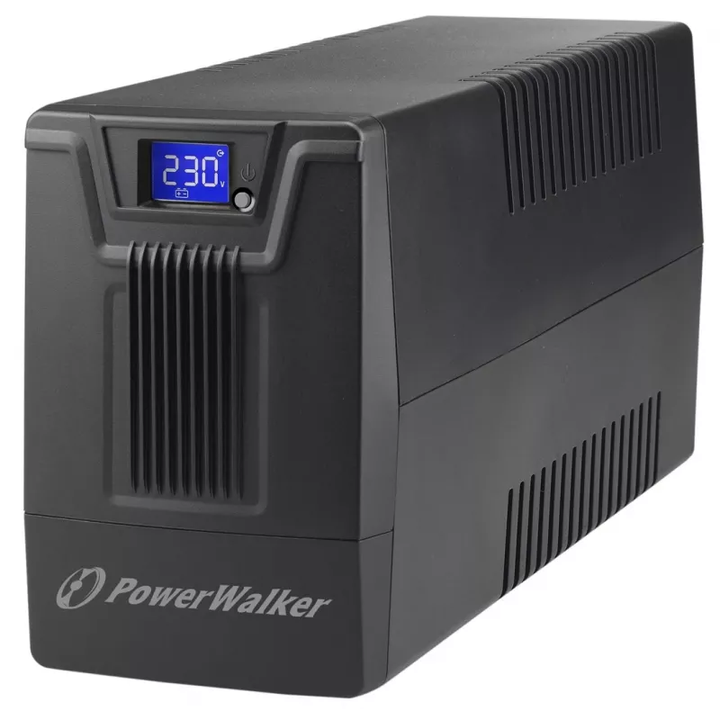 Sistema de alimentación ininterrumpida PowerWalker VI 800 SCL FR — SAI Line‑Interactive 0,8 kVA (480 W), 2 tomas tipo E, USB, RJ-45/RJ-11, batería 12V 9Ah, torre, negro