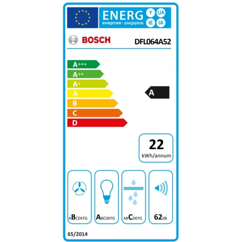 Campana extractora Bosch Serie 4 DFL064A52 semintegrada (extraíble) Acero inoxidable 271 m³/h