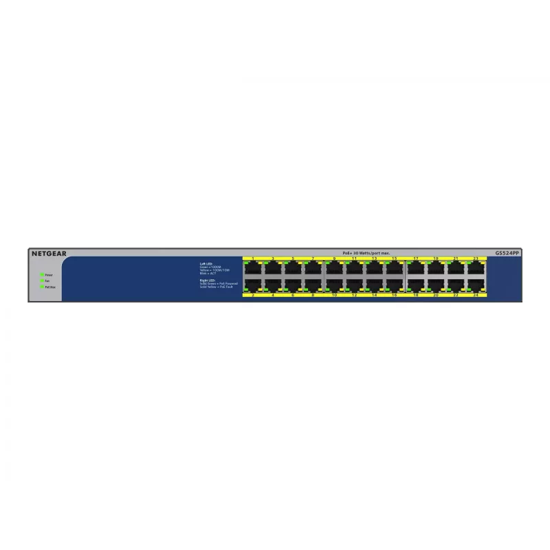 NETGEAR GS524PP Switch no gestionado Gigabit Ethernet (10/100/1000) Power over Ethernet (PoE) gris