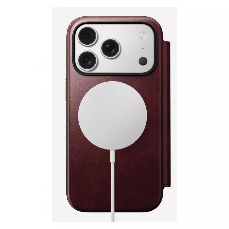Funda para móvil Nomad Modern Leather Folio para Apple iPhone 17 Pro, 6,3