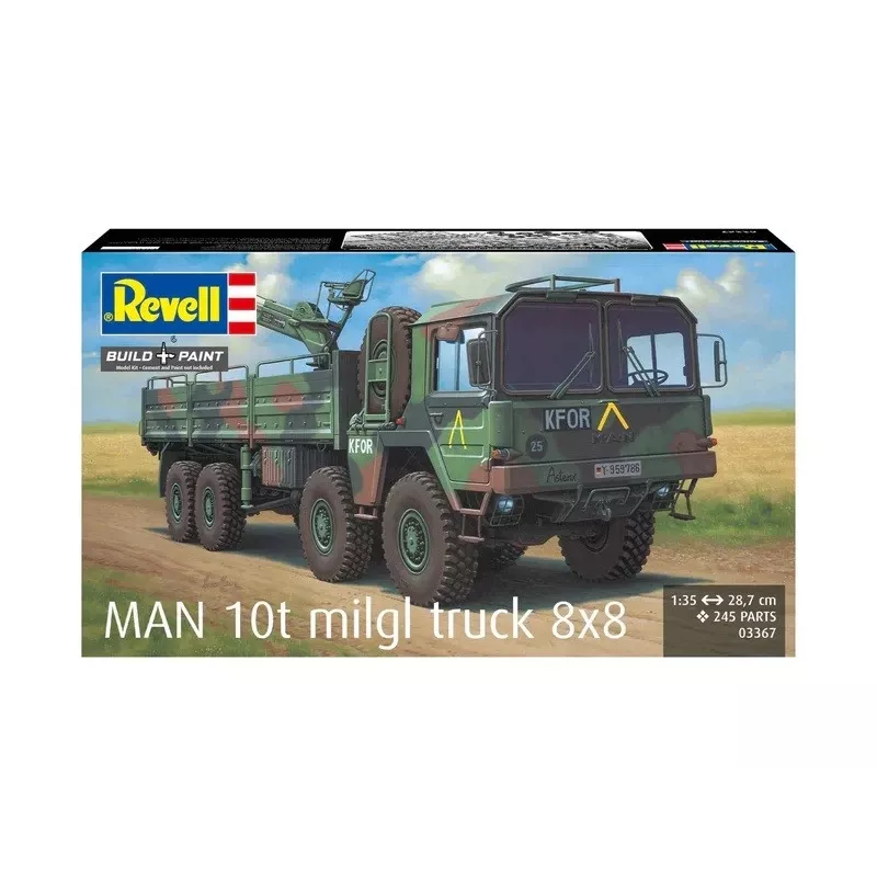 Maqueta de plástico REVELL Man 10T Milgl 8x8 camión escala 1/35