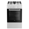 Beko FSG52020FW Cocina independiente de gas Negro, Blanco