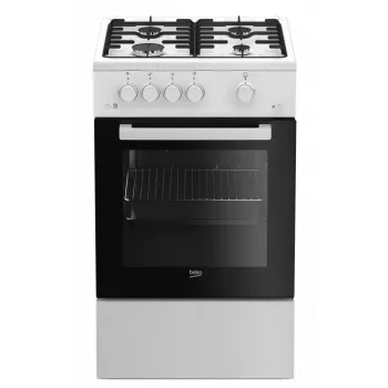 Beko FSG52020FW Cocina independiente de gas Negro, Blanco