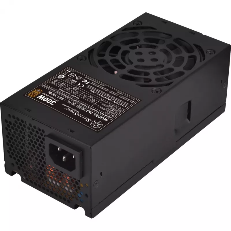 SilverStone TFX Series SST-TX300 - Fuente de alimentación (interna) - TFX12V / ATX12V 2,4 - 80 PLUS Bronze - AC 100-240 V - 300 W - Active PFC - Negro (SST-TX300)