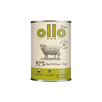 Comida húmeda para perros OLLO Pure Ternera y callos verdes 400 g lata — adult, proteína 14,5 %, grasa 11,9 %, humedad 69 %