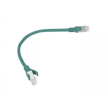 Cable de parcheo CAT.6 UTP LANBERG PCU6-20CC-0025-G — 0,25 m, RJ-45 conector a conector, CCA, 250 MHz, verde, pack de 10