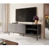 Mueble AV/TV cama meble ABETO RTV sobre estructura de acero negra 150x42x60 cm grafito/grafito brillante
