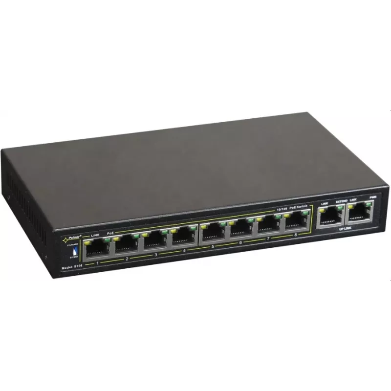 Switch de red PULSAR S108 Fast Ethernet Power over Ethernet