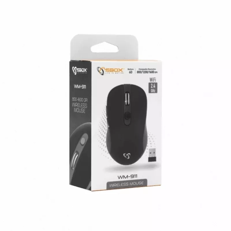 Ratón inalámbrico Sbox WM-911B negro