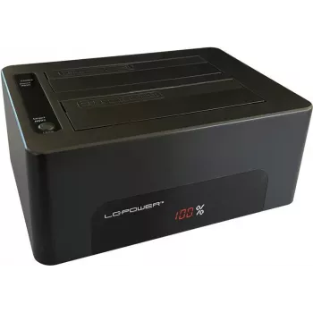 LC Power LC-DOCK-U3-V - Estación de acoplamiento para HDD con indicador de red, interruptor de encendido/apagado, bahías: 1 - 2.5 / 3.5 compartida (6,4 cm/8,9 cm compartida)