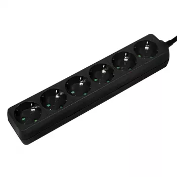 Regleta de enchufes LogiLink LPS238B 1,5 m 6 tomas AC interiores negra