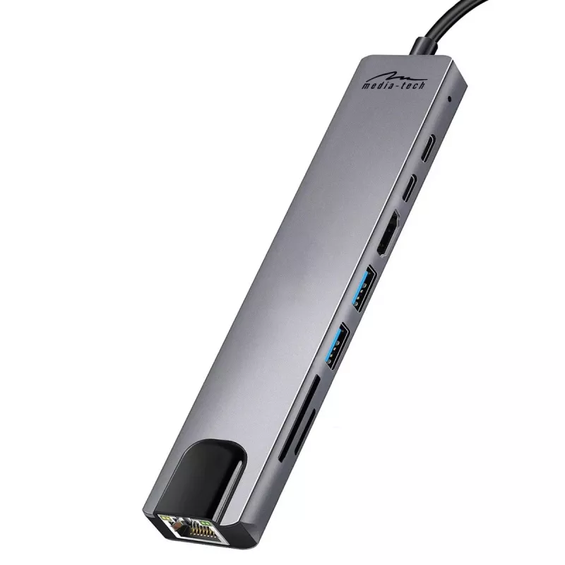 HUB USB MEDIA-TECH 8 EN 1 GIGA LAN HUB MT5046