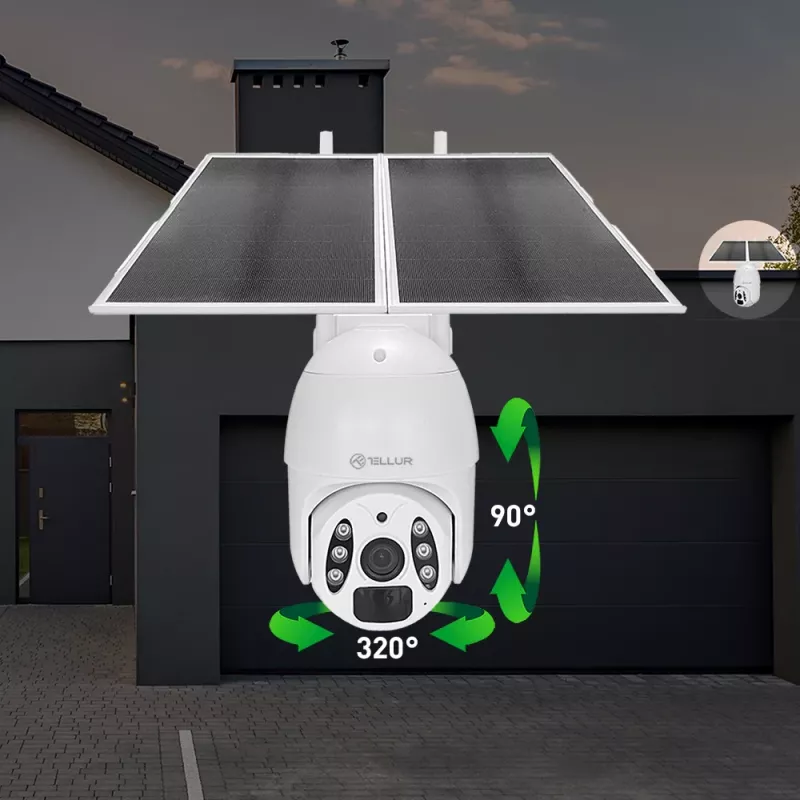 Cámara de vigilancia Tellur Smart WiFi Solar Camera P&T 3MP 2K UltraHD