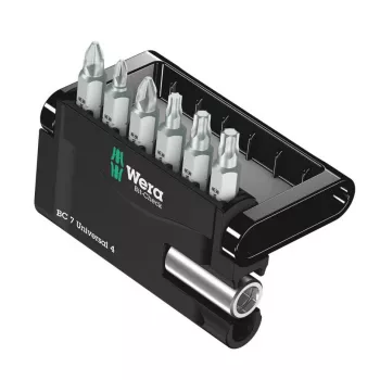 Wera Juego de puntas 7 piezas Bit-Check 7 Universal 4 05135810001 Phillips Phillips, Phillips Pozidriv, Torx interior (05135810001)