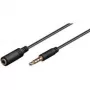 Wentronic Goobay Cable alargador de jack de 3,5 mm, Negro, 0,5 m – Conector jack de 3,5 mm macho (4 polos, estéreo) > Conector hembra jack de 3,5 mm (4 polos, estéreo) (62476)