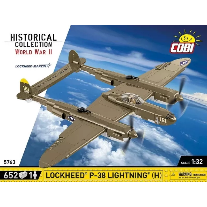 Bloques de construcción Cobi Lockheed P-38H Lightning Set 5763 — maqueta a escala, modelo de avión coleccionable