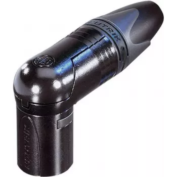 Conector XLR macho Neutrik, acodado, número de polos: 3, negro, NC3MRX-B, 1 ud. (NC3MRX-B)