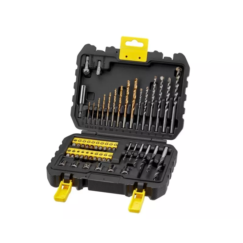 Juego de herramientas manuales STANLEY STA88546 — set universal de 50 piezas con brocas y herramientas de taller con maletín, apto para madera