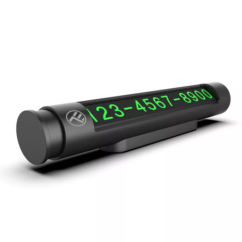 Tarjeta de aparcamiento temporal Tellur TLL171251 – negro metalizado, muestra dos números de teléfono