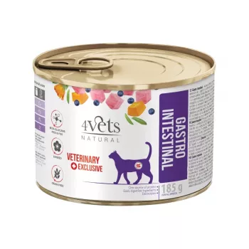 4VETS Natural Gastro Intestinal Cat - Comida húmeda para gatos - 185 g
