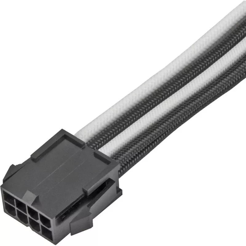 SilverStone PP07E - Cable de extensión de alimentación - 8 pines EPS12V (4+4) (M) a 8 pines EPS12V (H) - 30 cm - Negro, blanco (SST-PP07E-EP