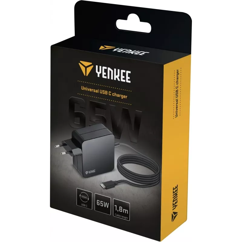 Fuente de alimentación universal / cargador Power Delivery USB C 65W para smartphone / tablet / portátil 1,8m