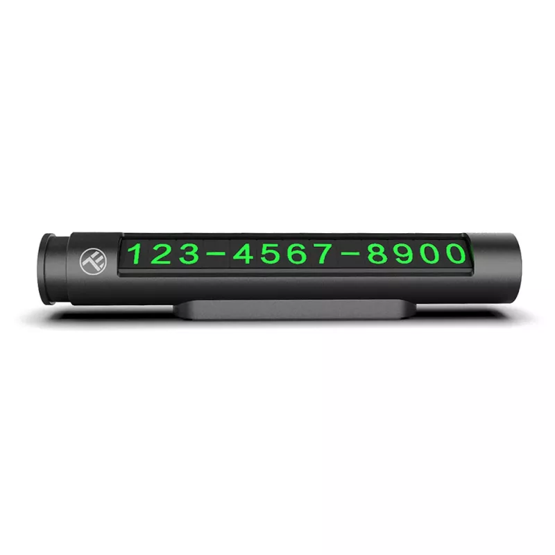 Tarjeta de aparcamiento temporal Tellur TLL171251 – negro metalizado, muestra dos números de teléfono