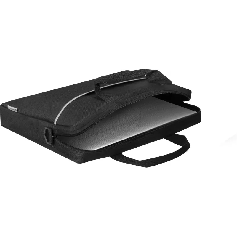Funda para portátil DEFENDER Lite 39,6 cm (15,6 inch) negro/gris, poliéster, cremallera, asa de transporte, correa de hombro extraíble