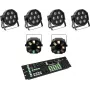 Set de suelo LED EUROLITE SLS-7 HCL 4x + LED FE-700 2x con controlador DMX Color Chief