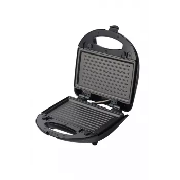 Sandwichera Blaupunkt SMS611 con recubrimiento antiadherente, función grill, función tostadora, carcasa con asa fría negra, plateada (SMS611)