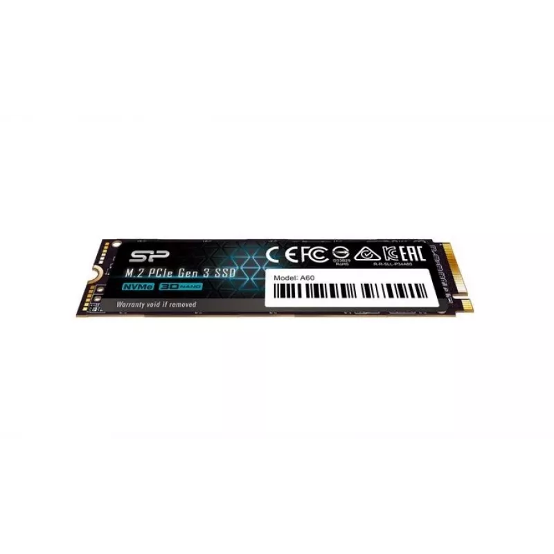 SSD M.2 NVMe Silicon Power P34A60 2 TB, PCIe 3.0 x4, lectura 2200 MB/s, escritura 1600 MB/s