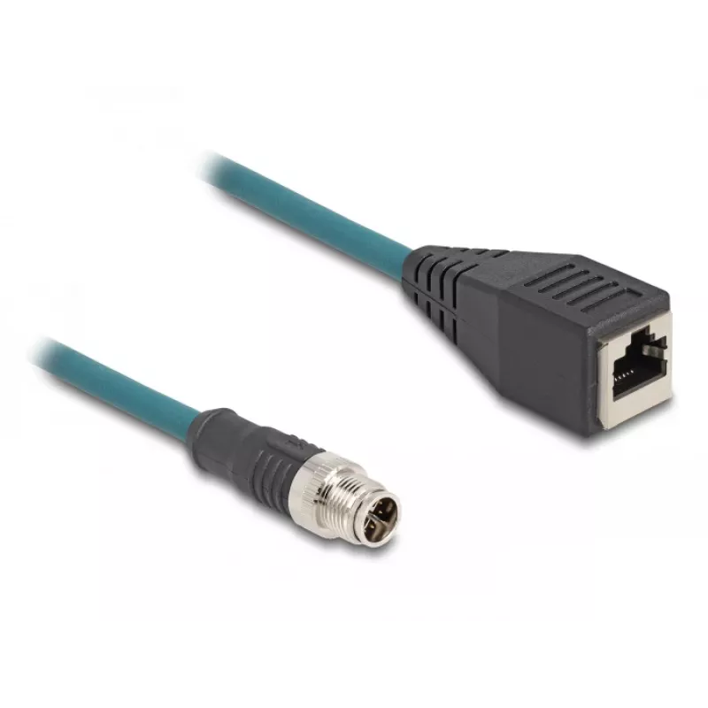 Cable adaptador M12 DeLOCK codificación X 8 pines macho a RJ45 hembra 50 cm