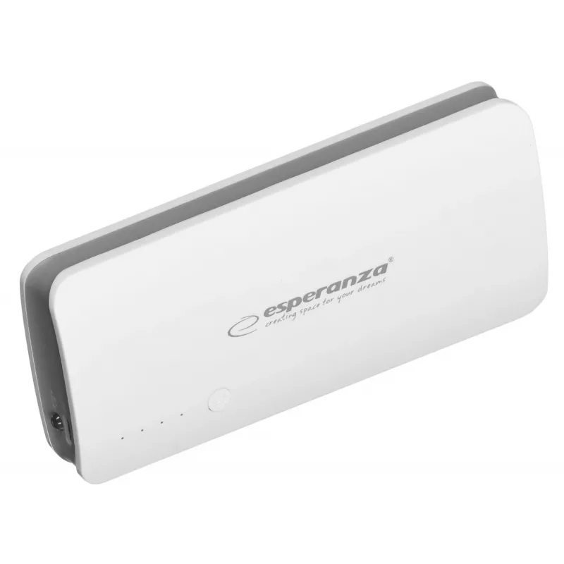 Cargador portátil Esperanza EMP106WE Radium — 8000 mAh, salida para 3 dispositivos, entrada Micro-USB, salidas 5V/2A y 5V/1,5A/1A, gris